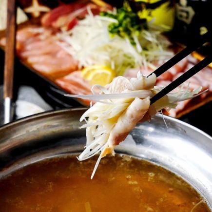 [Recommended for welcoming and farewell parties♪] Chicken x pork shabu-shabu with green onions...2 hours all-you-can-drink [Green onion shabu-shabu course] 4500 yen ⇒ 4000 yen