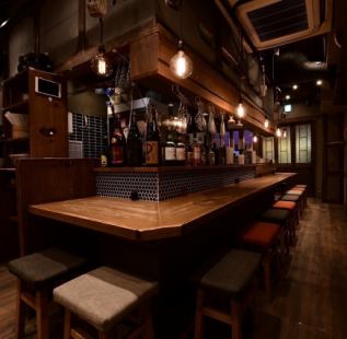 The modern Japanese counter is perfect for a date or meeting with friends!