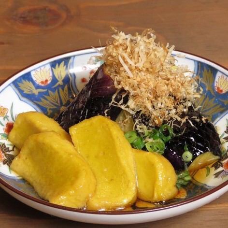 Deep-fried Kyoto Namafu and Eggplant (Hot/Cold)