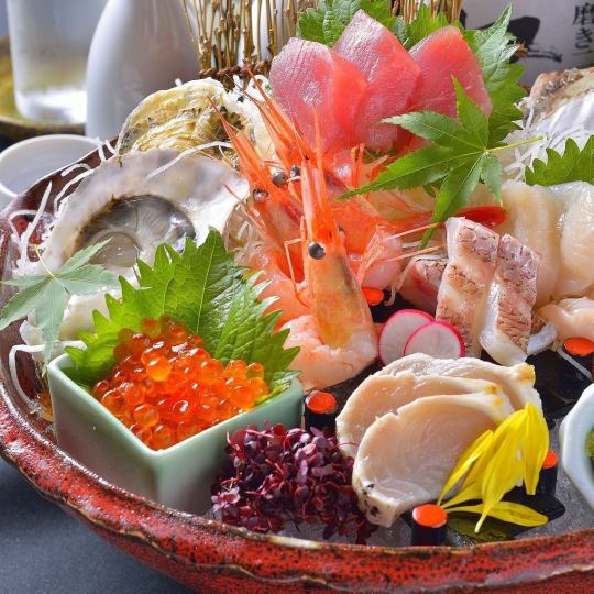 ◇120 minutes all-you-can-drink◇Luxurious sashimi and grilled red snapper in saikyo style【Kikyo course: 10 dishes total】7,500 yen ⇒ 6,500 yen