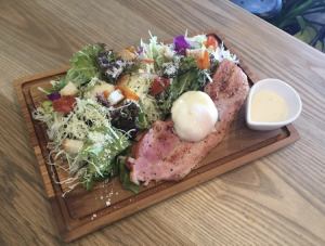 Thick sliced bacon Caesar salad