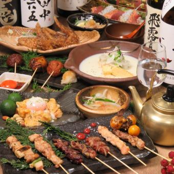 【附2小时无限畅饮】可以享用烤鸡肉串和肉丸的“鸡肉套餐” 12道菜品 4,400日元（含）