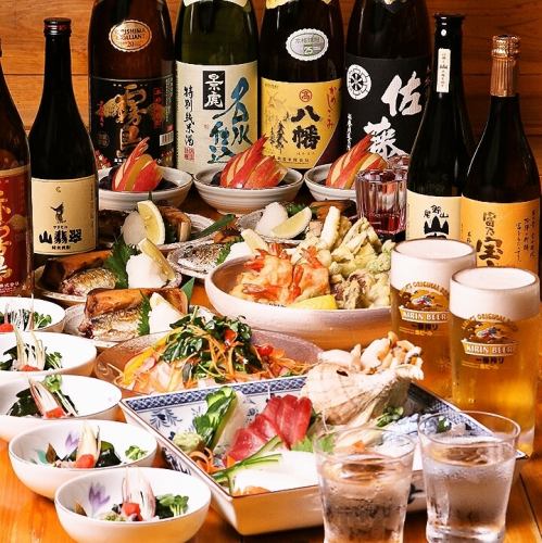 適合各種聚會★新鮮海鮮套餐+無限暢飲4,500日圓～（不含稅）