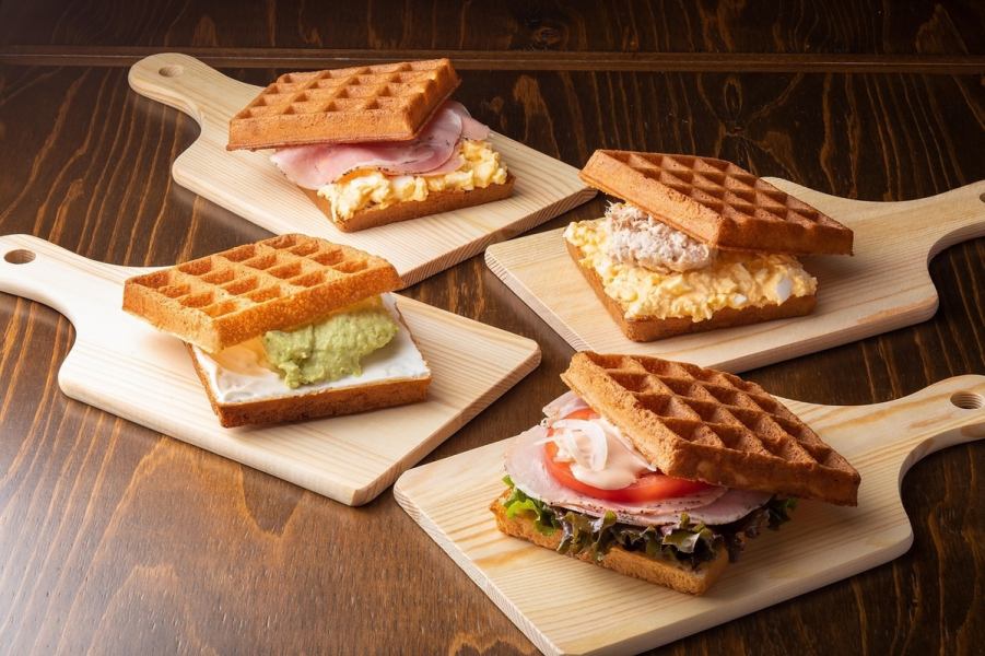Four types of classic waffle sandwiches!