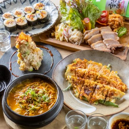 [NOWA★Korean Course] Perfect for parties and girls' nights. 8 dishes including the delicious Sundubu, 120 minutes of all-you-can-drink, 4,500 yen (tax included)