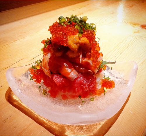 [Limited quantity !! Sea urchin / Snow crab / Plenty of salmon roe ★ ☆] Hokkai Oni leaflet
