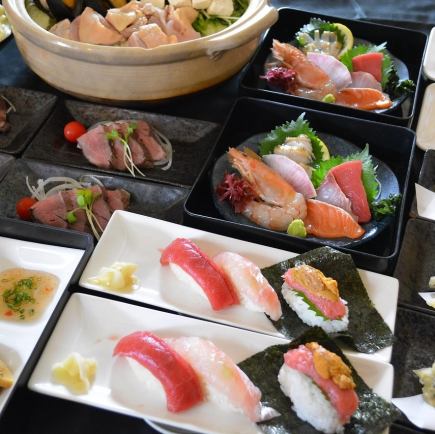 ＜10月1日起＞【附2小時無限暢飲】海鮮火鍋及鮑魚刺身套餐 5,000日圓（含稅）