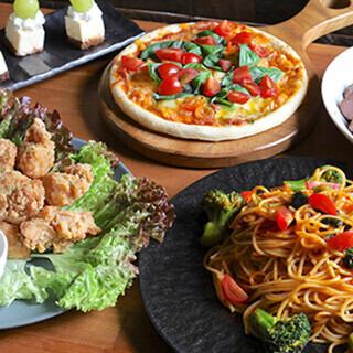 【含90分鐘無限暢飲】宴會套餐◆鴨腰沙拉和義大利麵，非常滿足的套餐