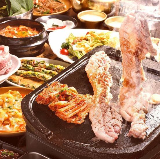 Must-see for banquets and groups! Course 3480 yen ~ ★ Raw samgyeopsal etc. ♪