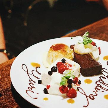 Celebrate your friends! With a cake plate with your name on it.