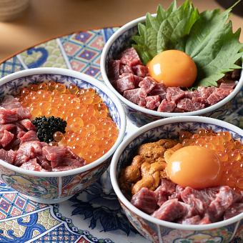 Assortment of 3 types of cherry blossom meat mini bowl