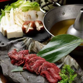 [90 minutes all-you-can-drink] 9 dishes [Horse meat shabu-shabu course] including "Assorted horse sashimi" and "Rare horse meat tempura"