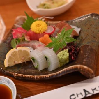 【日～木限定】瀬戸内のお刺身などCHAKI自慢のお料理7品＋90分飲み放題付き⇒4500円(税込)