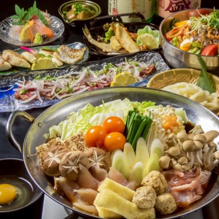 早鳥優惠!冬季必備! 40人份趣味十足的特色雞肉壽喜燒套餐,8道菜,120分鐘,暢飲無限,原價5500日元 ⇒ 現價5000日元