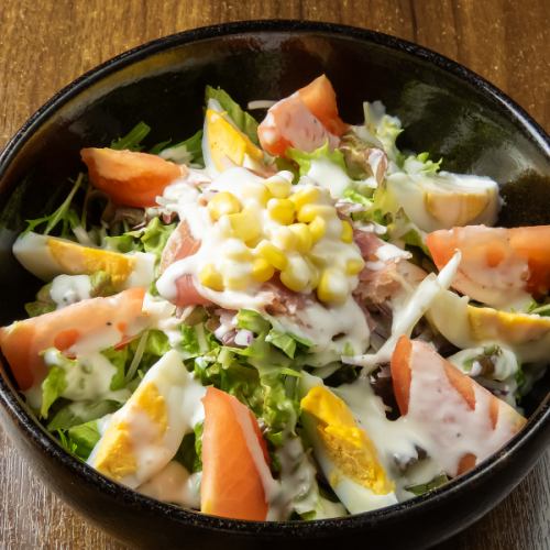 Raw ham Caesar salad