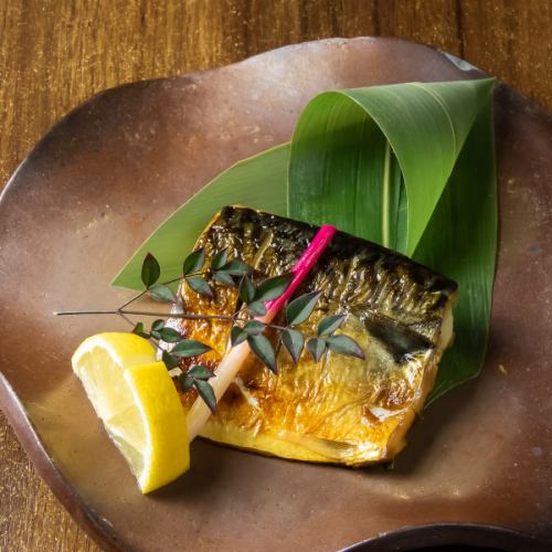 Grilled fatty mackerel with salt