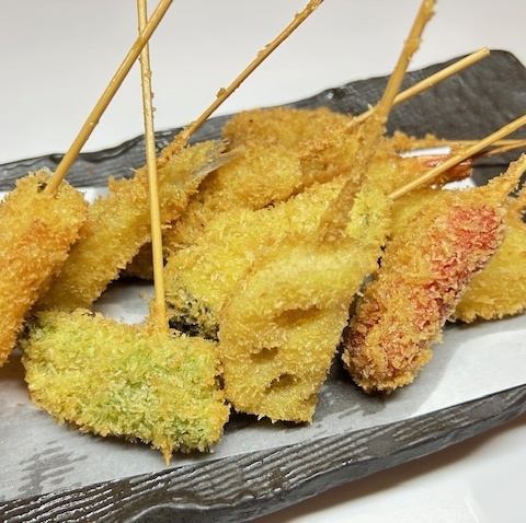 Assortment of 10 kushikatsu skewers