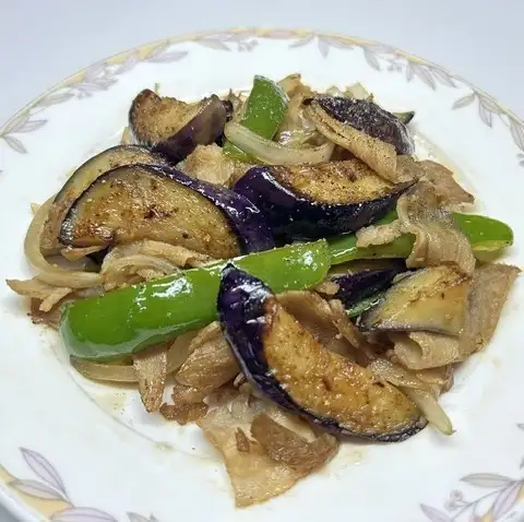 蠔油炒茄子豬肉