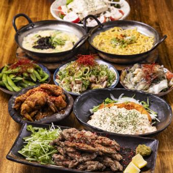 【2 시간 음료 무제한 포함】 쿠와 도리 만끽 코스 ~ 야미 츠키 닭 껍질 & 치킨 남만 첨부 ~ (전 6 품) 4,000 엔