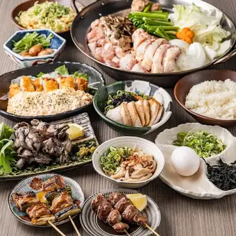 【2時間飲み放題付】くわどり至極鶏白湯鍋コース～日向鶏～（全9品）5,500円