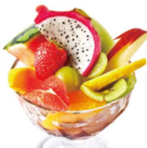 フルーツあんみつ(バニラアイス添え)