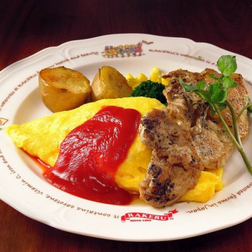 Luxury omelet rice-Sakurahime chicken garlic chicken and omelet rice