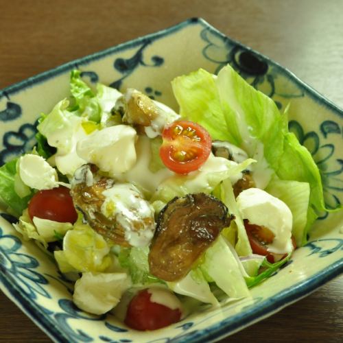 Smoked oyster and cheese salad