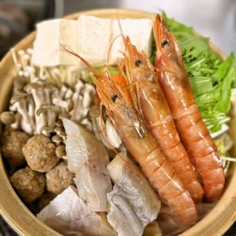 【歓送迎会におすすめ】刺身盛合せ・自慢の海鮮鍋等全7品×生ビール込2H飲み放題 4,980円税込
