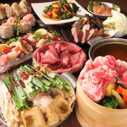 Year-end party: 1 extra dish [Premium Imo no Hana Course] Includes all-you-can-drink draft beer, seafood, wagyu beef, local chicken, and 9 seasonal dishes for 5,000 yen