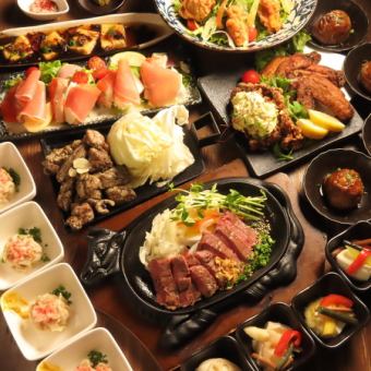 仅限十二月和一月☆【物之花特别套餐】精选十道菜,包括海鲜、九州鸡、牛里脊等,含120分钟畅饮