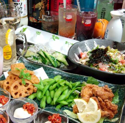 12月・1月の20時半以降限定☆【芋の華2次会コース】120分飲放厳選おつまみ6品4000円→3500円！