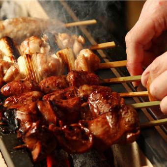 Assortment of 3 types of charcoal grilled yakitori