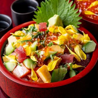 《3H飲み放題付+全8品》大山鶏のチキン南蛮や海鮮ちらし寿司など【竹コース】5000円⇒3500円