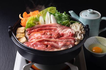 Excellent ★ Black Wagyu Beef Sukiyaki Course 150g 6,600 yen (tax included)