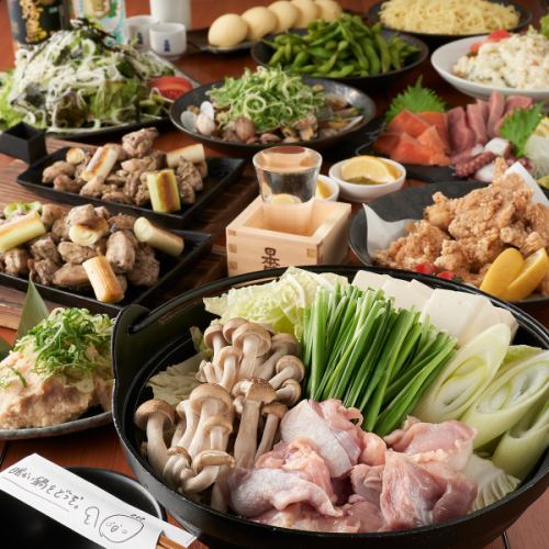 ★ 오야마 도리를 만끽 ♪ 따뜻한 본격 닭 냄비와 호화 사시미 !! 전 9 품 [내 호화 코스] 2 시간 음료 무제한 포함 ★