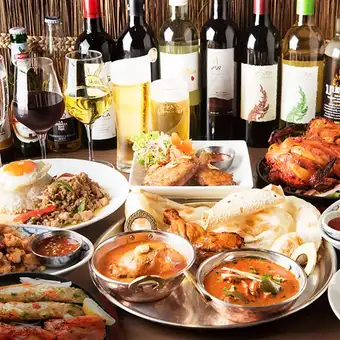 【シンハー生も150分飲み放題】インド&タイ最高峰『贅沢プレミアムスパイスコース』全11品