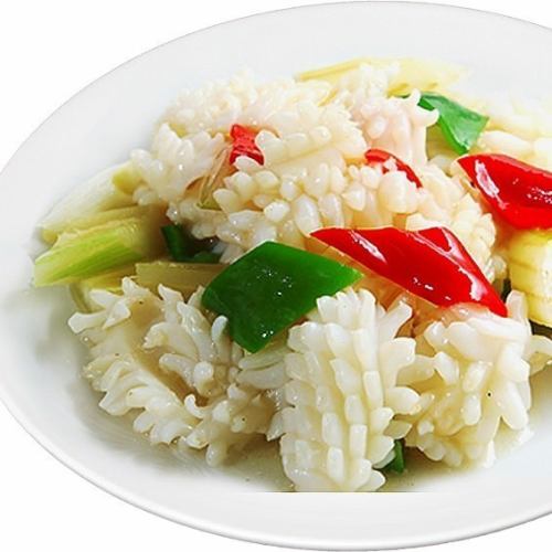 イカの黒コショウ炒め