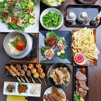 【90分飲み放題付】厚切り牛タン、お刺身、焼鳥、釜めしなど豪華ラインナップ『ぜいたくコース』