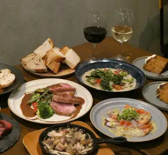 【新コース】【バルタイム限定！2h飲み放題、パンお代わり自由♪】マチエールパーティーコース　