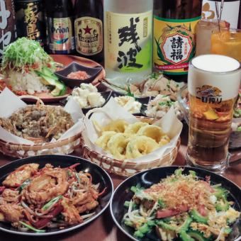 [Hibari ☆ Okinawa Course] Recommended for first-time customers! <5 dishes + 2 hours of all-you-can-drink>