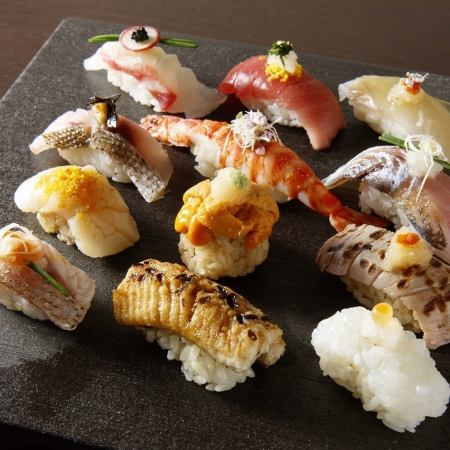 Dinner: For a memorable anniversary - Fuji: 12 pieces including fatty tuna and medium fatty tuna, 14,300 yen