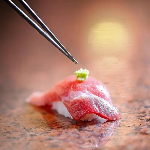 [英文] 包括 14 種壽司，包括三種鮪魚（瘦鮪魚、中脂肪鮪魚和肥鮪魚）的比較。