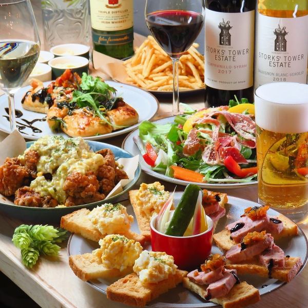 2800円(税込)からの3時間飲み放題付きコースをご用意しています。（3名様以上要予約）※写真は3500円プラン