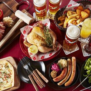 [Most popular - 7 dishes for 5,500 yen] Just like Oktoberfest♪ All-you-can-drink "Schmatz Course" with 3 types of beer