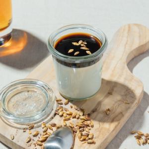 Beer malt panna cotta
