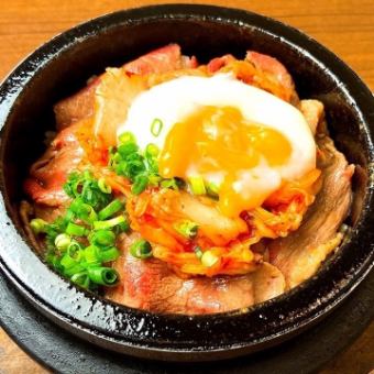 Miyazaki beef stone grilled garlic kimchi fried rice
