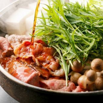 <Kurokiya Banquet> Specialty vinegared offal and fresh fish carpaccio ◆ All-you-can-eat sukiyaki course ◆ 2 hours all-you-can-drink ◆ 80 types