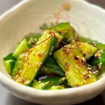 Cucumber with spicy chili oil