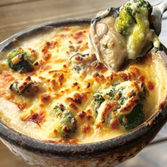 牡蠣とキノコのグラタン