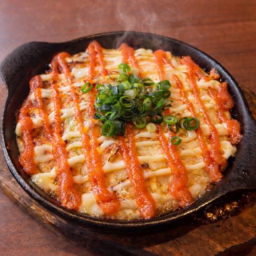 ふわとろ山芋鉄板お好み焼き　明太マヨ